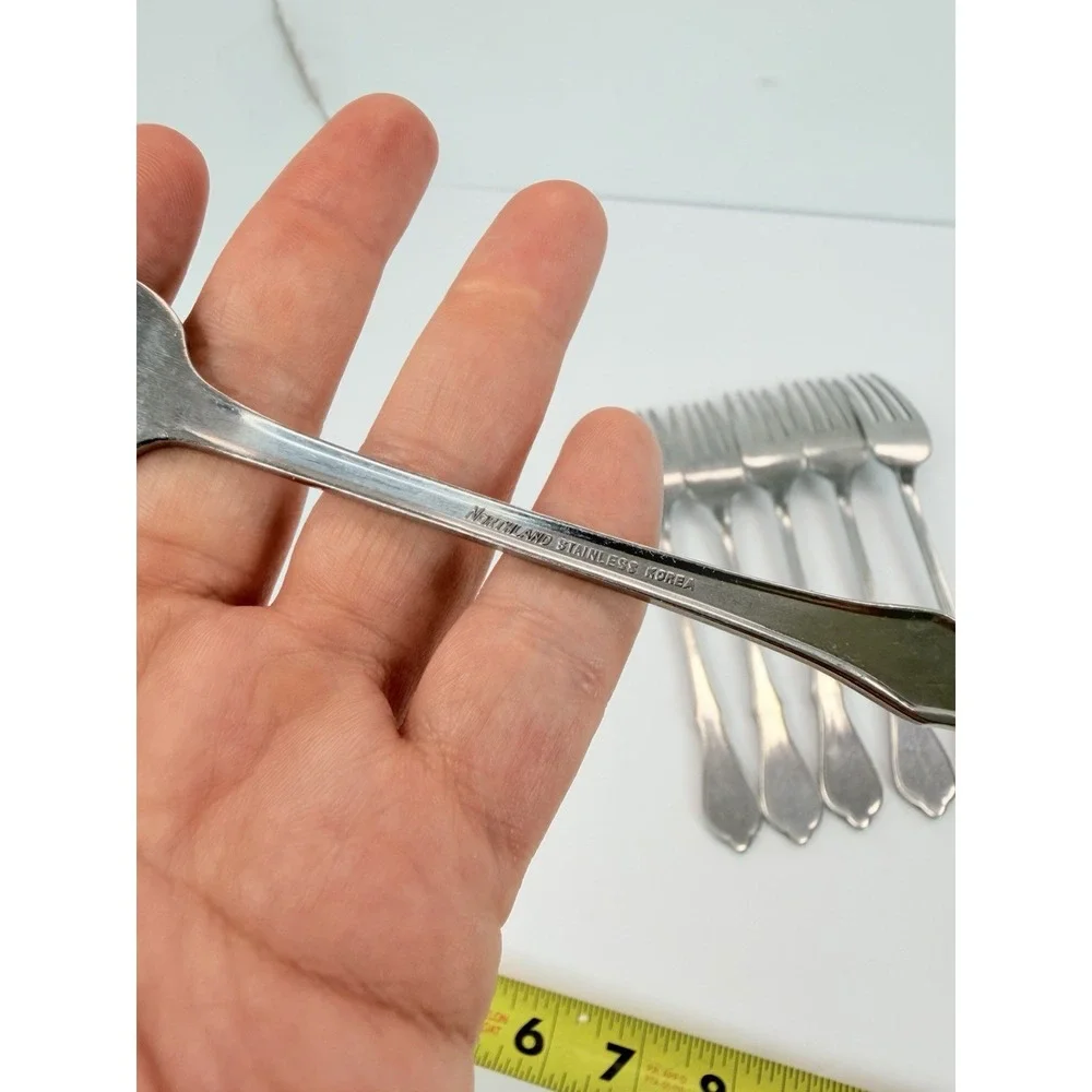 Evening Star Dinner Fork Lot of 6 Northland Oneida Stainless Flatware Korea